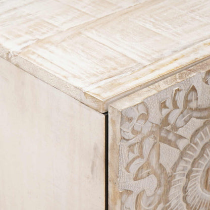 Dressoir met opslag Wit 40 x 33,5 x 75 cm Massief Mango Hout