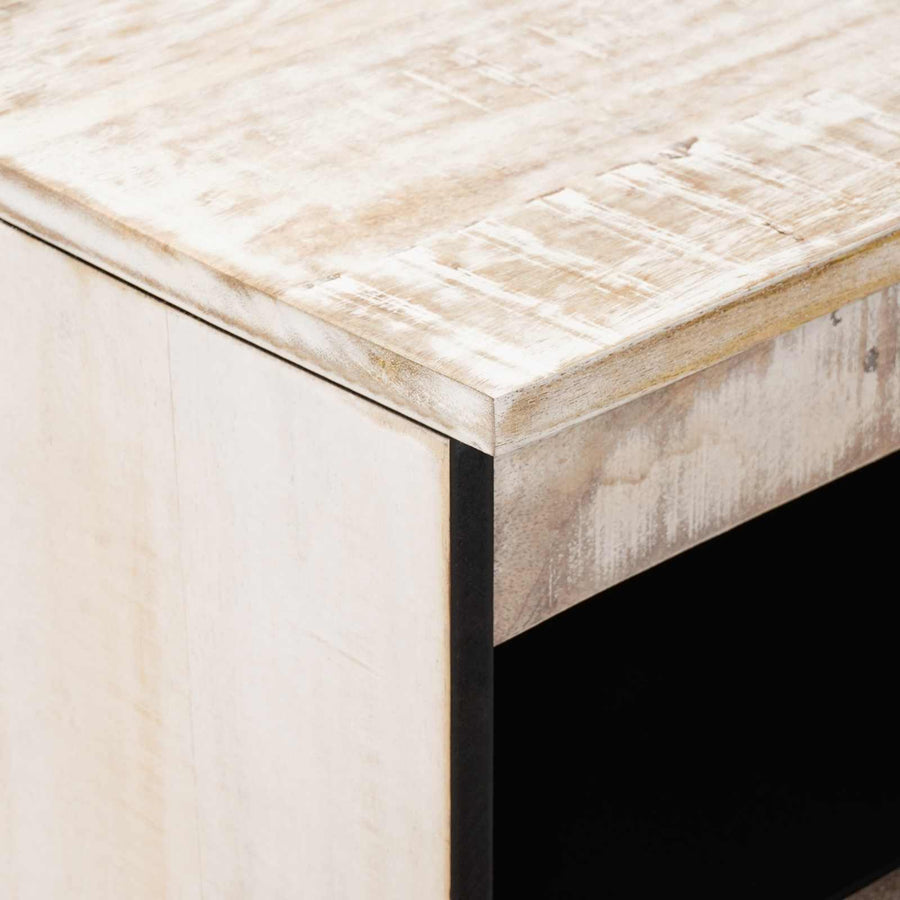 Dressoir met opslag Wit 60 x 33,5 x 75 cm Massief Mango Hout