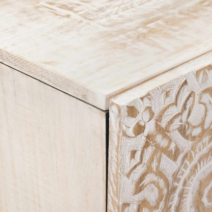 Dressoir met opslag Wit 60 x 33,5 x 75 cm Massief Mango Hout