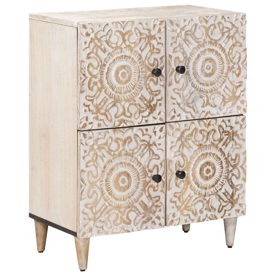 Dressoir met opslag Wit 60 x 33,5 x 75 cm Massief Mango Hout