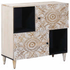 Dressoir 80x33.5x75 cm massief mango hout wit