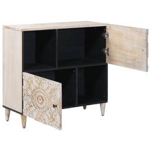 Dressoir met opslag Wit 80 x 33,5 x 75 cm Massief Mango Hout