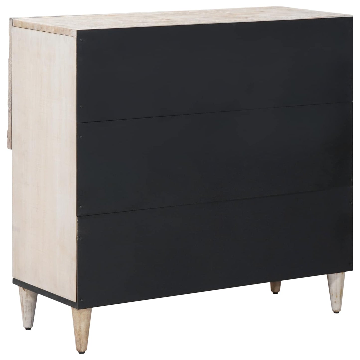 Dressoir met opslag Wit 80 x 33,5 x 75 cm Massief Mango Hout