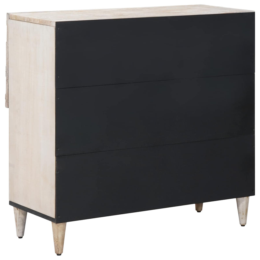 Dressoir met opslag Wit 80 x 33,5 x 75 cm Massief Mango Hout