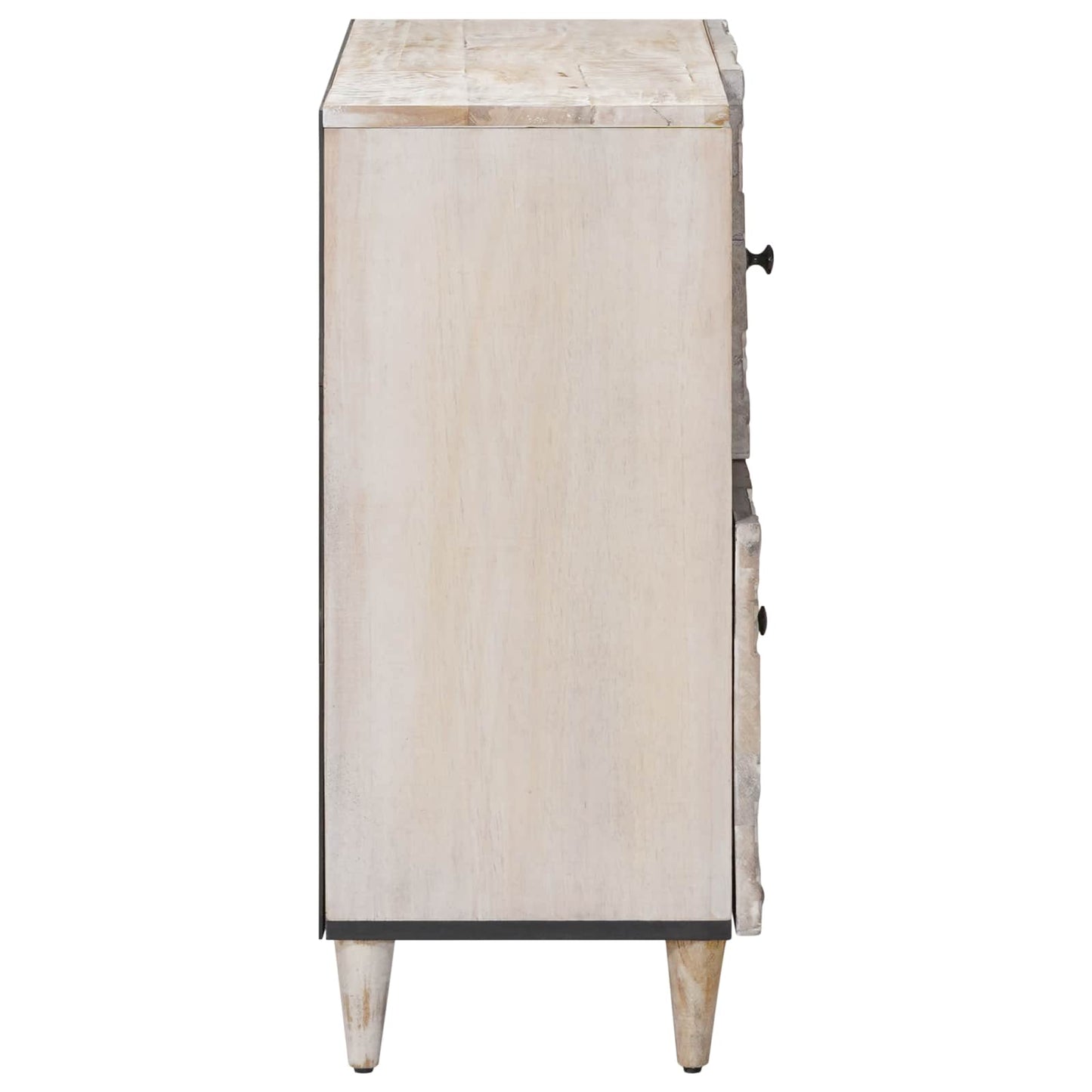 Dressoir met opslag Wit 80 x 33,5 x 75 cm Massief Mango Hout