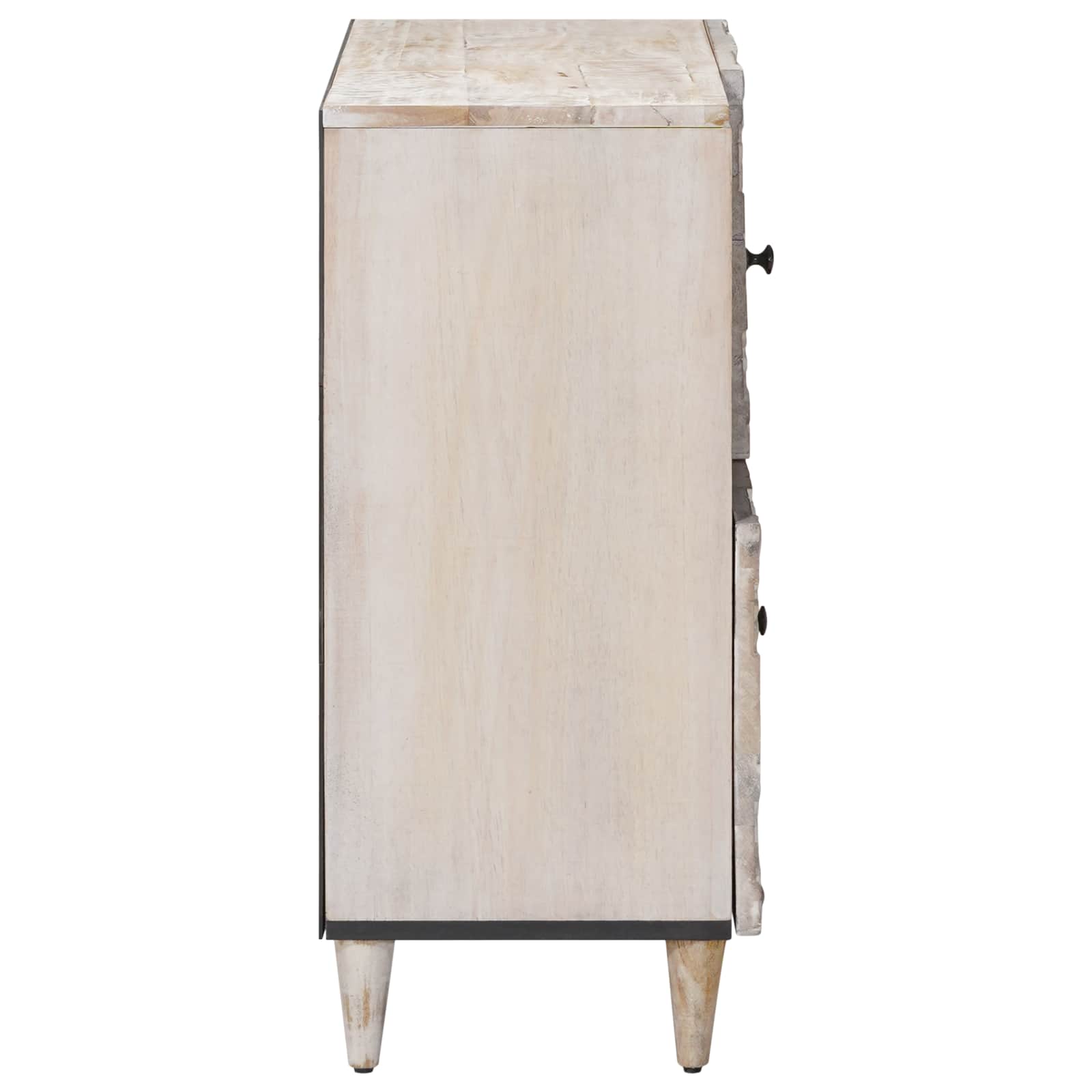 Dressoir met opslag Wit 80 x 33,5 x 75 cm Massief Mango Hout