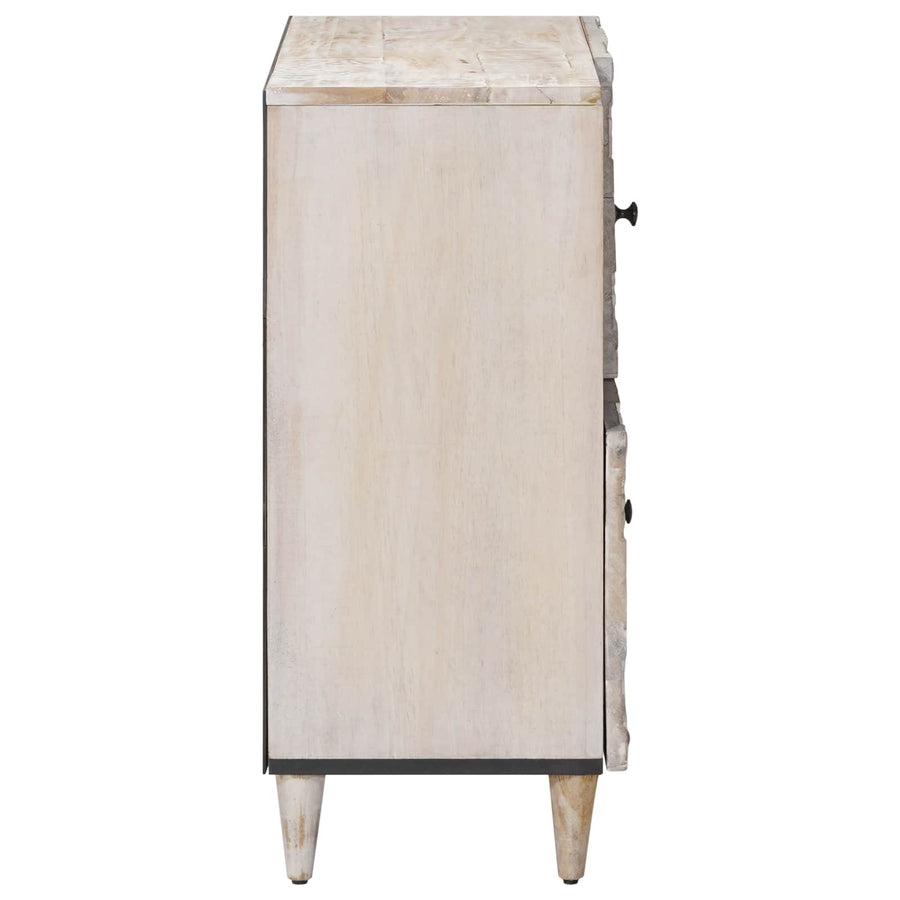 Dressoir met opslag Wit 80 x 33,5 x 75 cm Massief Mango Hout