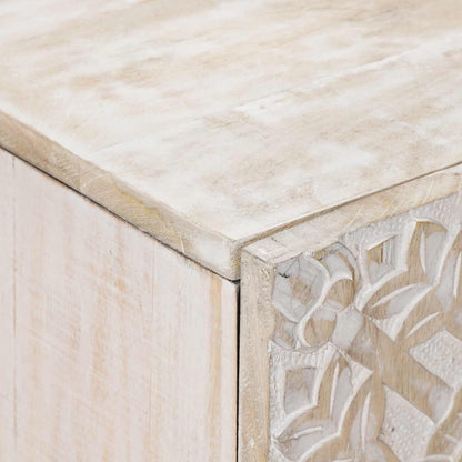 Dressoir met plank Wit 90 x 33,5 x 75 cm Massief Mango Hout