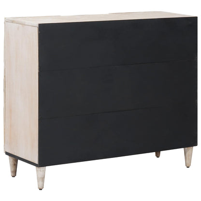 Dressoir met plank Wit 90 x 33,5 x 75 cm Massief Mango Hout