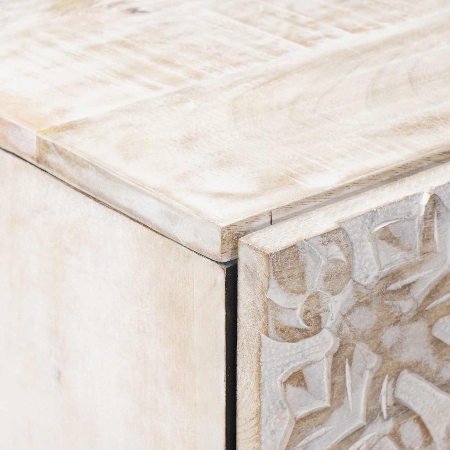 Hoge Kast met opslag Wit 40 x 33,5 x 110 cm Massief Mango Hout