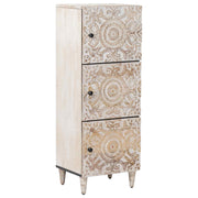 Hoge kast massief mango hout 40x33,5x110 cm wit
