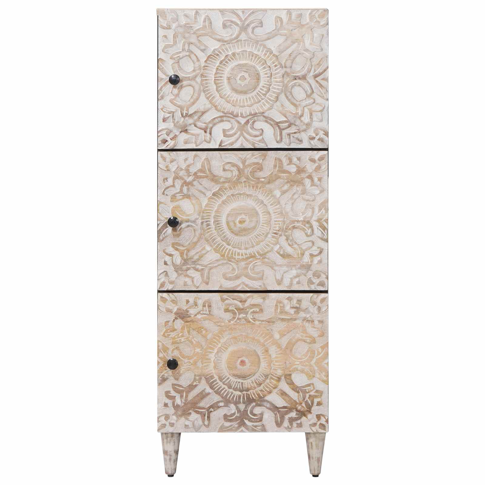 Hoge Kast met opslag Wit 40 x 33,5 x 110 cm Massief Mango Hout
