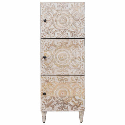Hoge Kast met opslag Wit 40 x 33,5 x 110 cm Massief Mango Hout