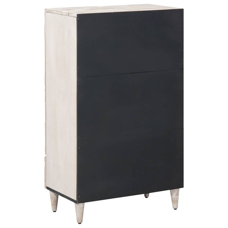 Hoge Kast met lade Wit 60 x 33,5 x 100 cm Massief Mango Hout