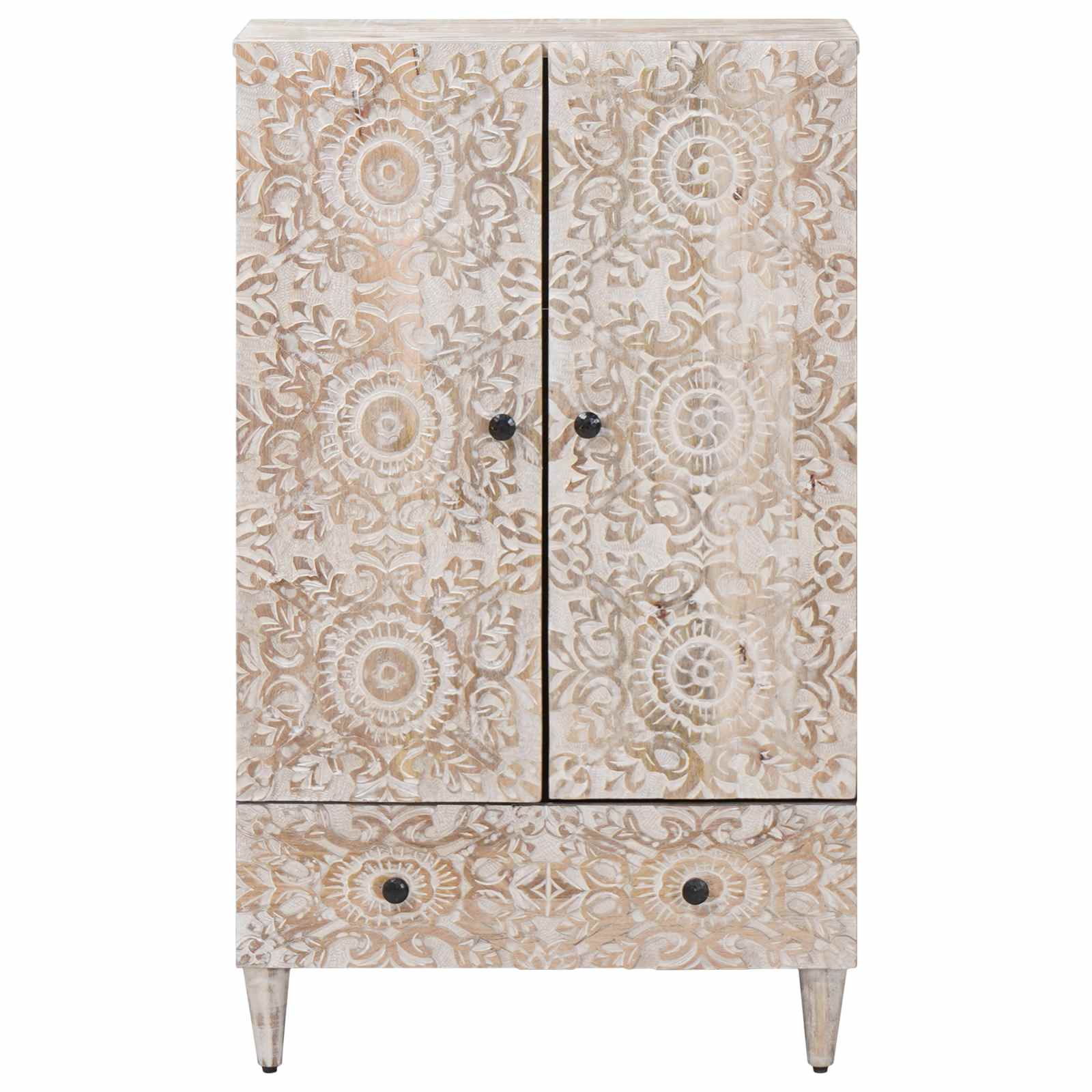 Hoge Kast met lade Wit 60 x 33,5 x 100 cm Massief Mango Hout