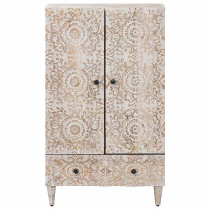 Hoge Kast met lade Wit 60 x 33,5 x 100 cm Massief Mango Hout