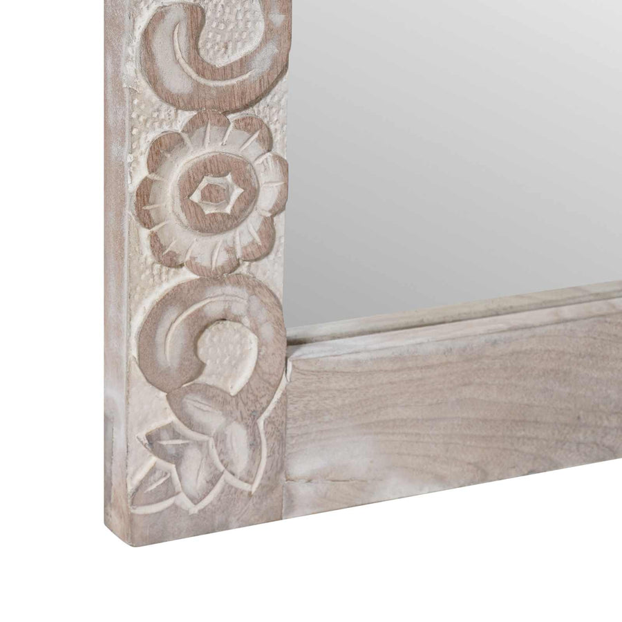 Badkamer Spiegel Wit 50 x 70 x 3 cm Massief Mango Hout
