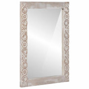 Badkamer spiegel 50x70 cm massief mangohout wit