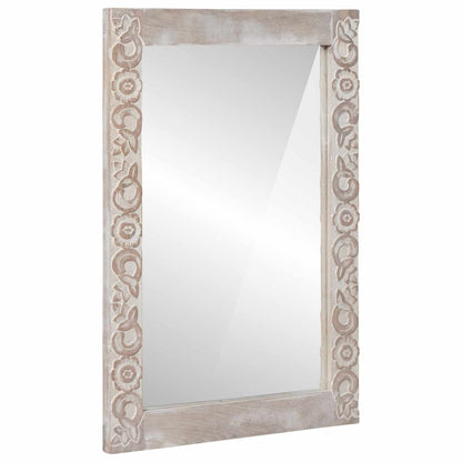 Badkamer Spiegel Wit 50 x 70 x 3 cm Massief Mango Hout