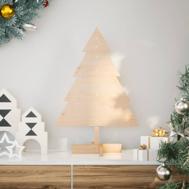 Kerstdecoratie kerstboom 70 cm massief hout