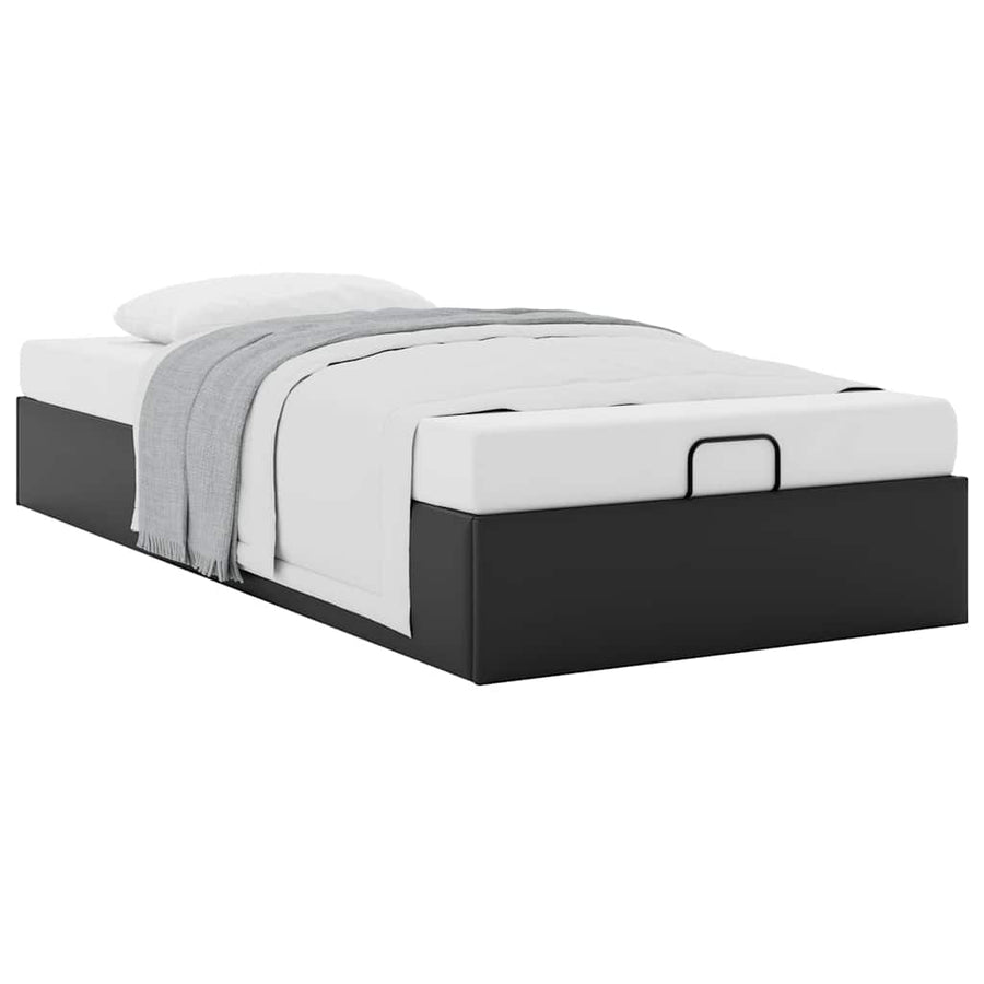 Bedframe zonder matras kunstleer zwart 80x200 cm