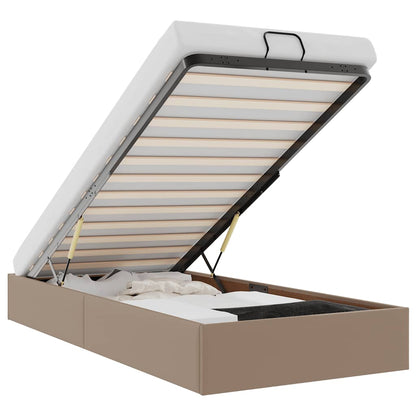 Bedframe zonder matras 80x200 cm kunstleer cappuccinokleurig