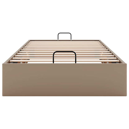 Bedframe zonder matras 80x200 cm kunstleer cappuccinokleurig