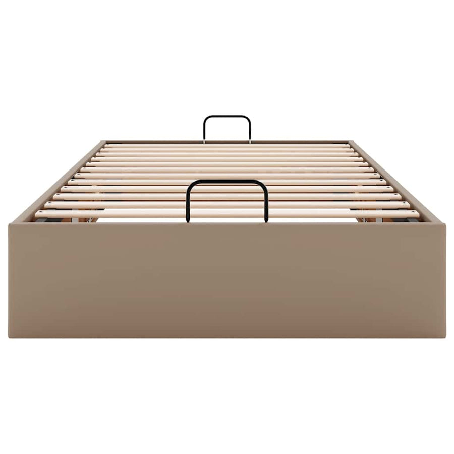 Bedframe zonder matras 80x200 cm kunstleer cappuccinokleurig