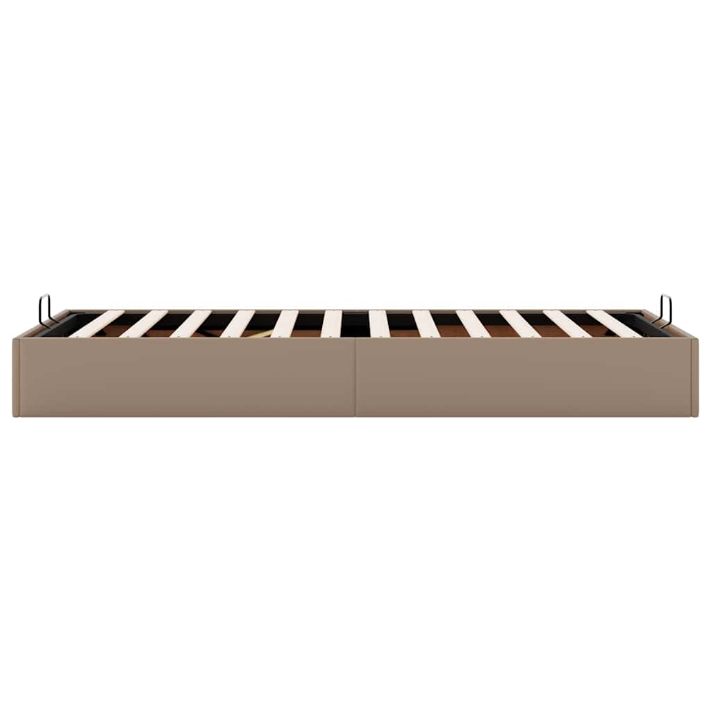 Bedframe zonder matras 80x200 cm kunstleer cappuccinokleurig