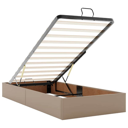 Bedframe zonder matras 80x200 cm kunstleer cappuccinokleurig
