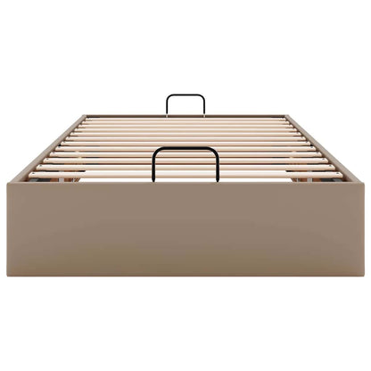 Bedframe zonder matras 90x190 cm kunstleer cappuccinokleurig