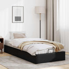 Bedframe 90x200 cm kunstleer zwart met opbergruimte