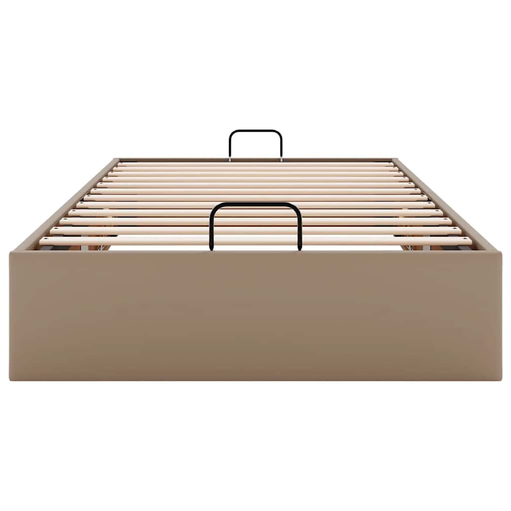 Bedframe zonder matras 90x200 cm kunstleer cappuccinokleurig
