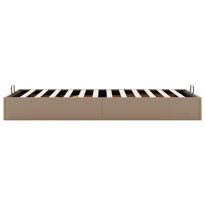 Bedframe zonder matras 90x200 cm kunstleer cappuccinokleurig