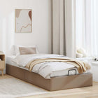 Bed frame without mattress 90x200 cm faux leather cappuccino
