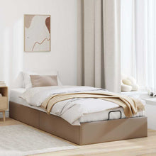 Bedframe zonder matras 90x200 cm kunstleer cappuccinokleurig