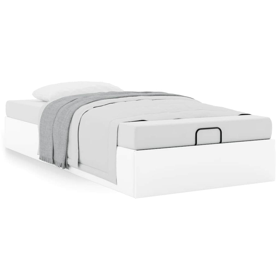 Bedframe zonder matras 100x200 cm kunstleer wit