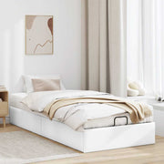 Bed frame without mattress 100x200 cm faux leather white