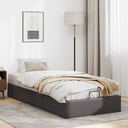 Bed frame without mattress 100x200 cm faux leather grey