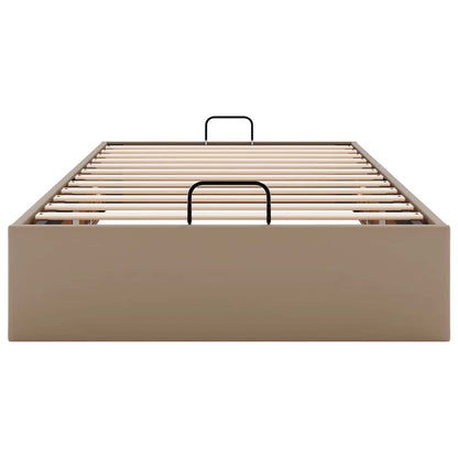 Bedframe zonder matras 100x200 cm kunstleer cappuccinokleurig