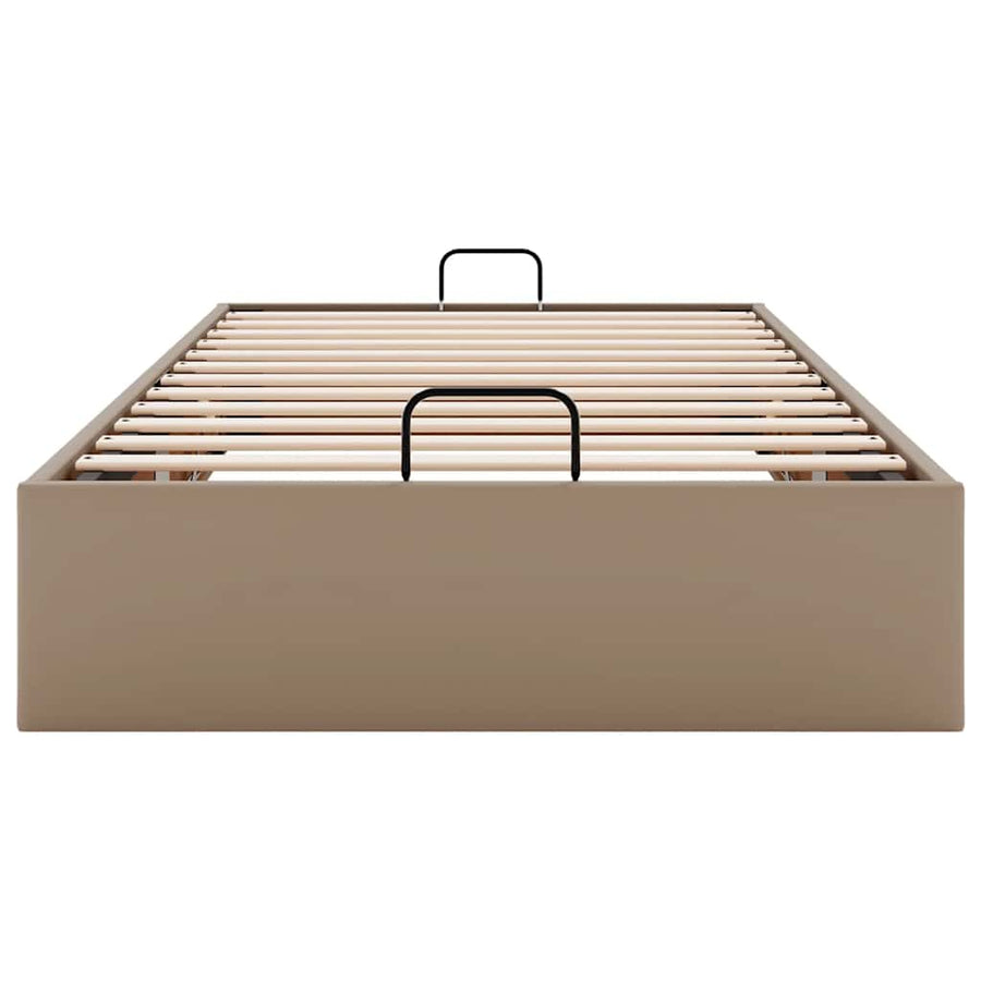 Bedframe zonder matras 100x200 cm kunstleer cappuccinokleurig
