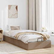 Bed frame without mattress 100x200 cm artificial leather cappuccino-colored