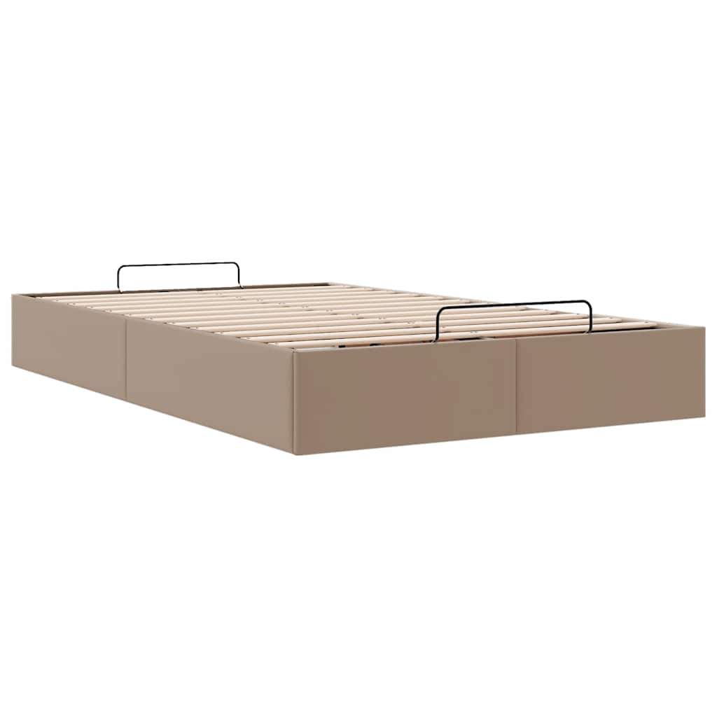 Bedframe zonder matras 120x190 cm kunstleer cappuccinokleurig