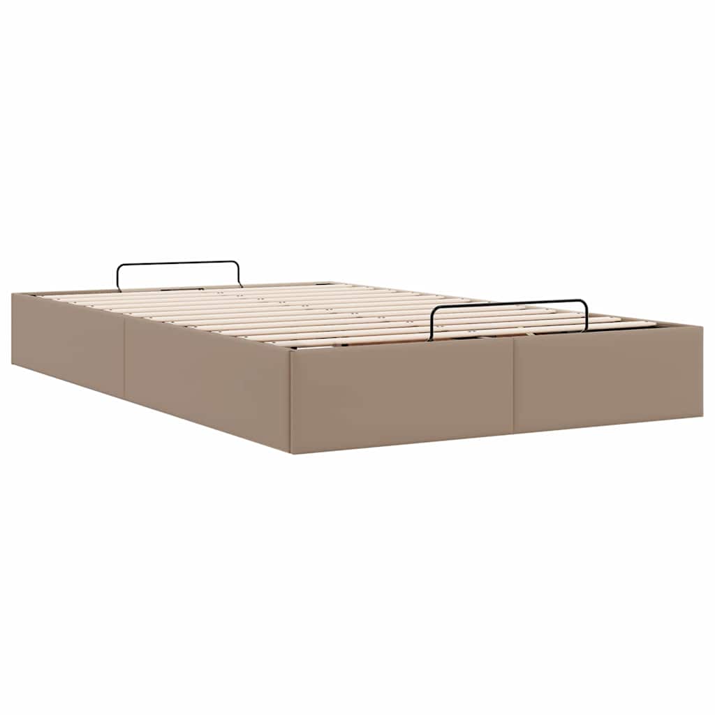 Bedframe zonder matras 120x190 cm kunstleer cappuccinokleurig