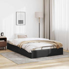 Bed frame without mattress 120x200 cm faux leather black