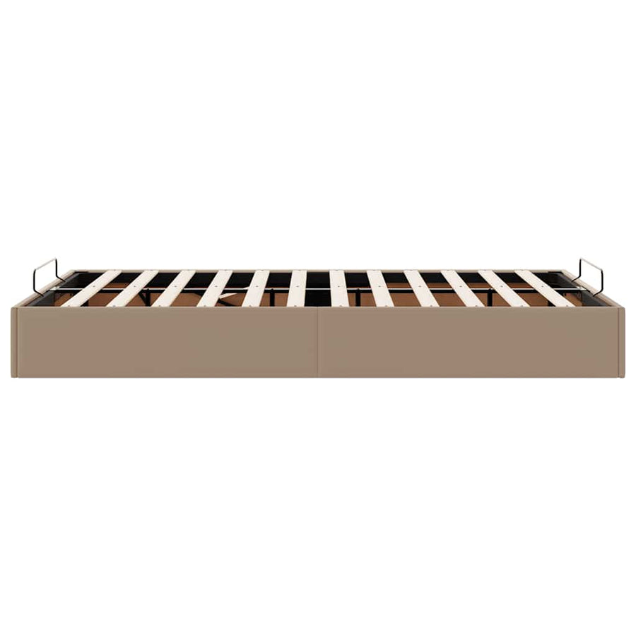 Bedframe zonder matras 120x200 cm kunstleer cappuccinokleurig