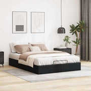 Faux leather black bed frame without mattress 140x190 cm