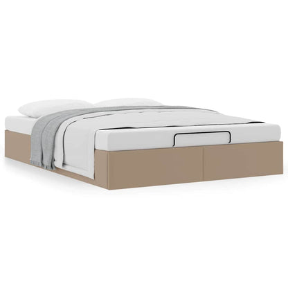 Bedframe zonder matras 140x190 cm kunstleer cappuccinokleurig