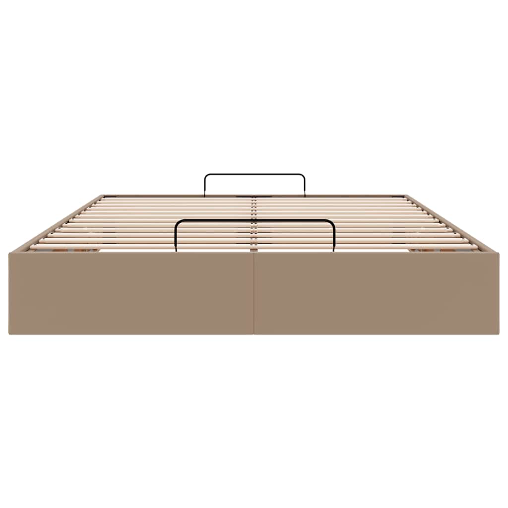 Bedframe zonder matras 140x190 cm kunstleer cappuccinokleurig