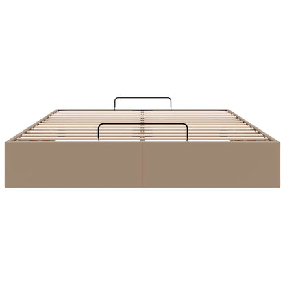 Bedframe zonder matras 140x190 cm kunstleer cappuccinokleurig